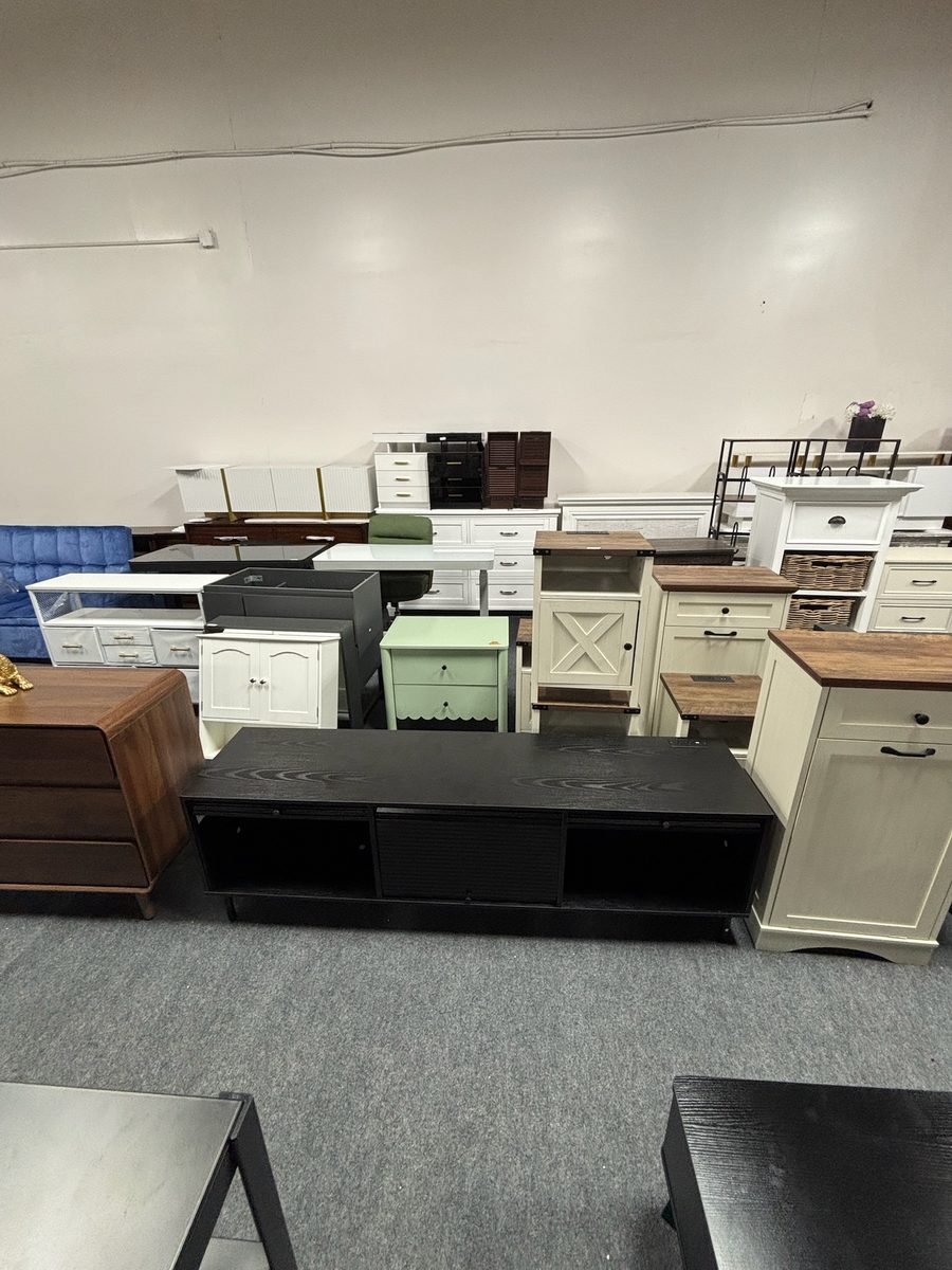 TV stands and cabinets in the store